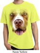 Mens Shirt Big Pit Bull Face Pigment Dyed Tee T-Shirt