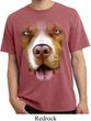Mens Shirt Big Pit Bull Face Pigment Dyed Tee T-Shirt