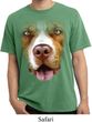 Mens Shirt Big Pit Bull Face Pigment Dyed Tee T-Shirt