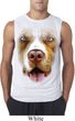 Mens Shirt Big Pit Bull Face Sleeveless Tee T-Shirt
