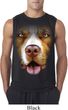 Mens Shirt Big Pit Bull Face Sleeveless Tee T-Shirt