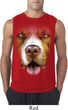 Mens Shirt Big Pit Bull Face Sleeveless Tee T-Shirt