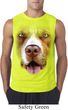 Mens Shirt Big Pit Bull Face Sleeveless Tee T-Shirt