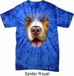 Mens Shirt Big Pit Bull Face Spider Tie Dye Tee T-shirt