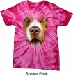 Mens Shirt Big Pit Bull Face Spider Tie Dye Tee T-shirt
