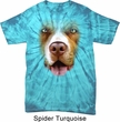 Mens Shirt Big Pit Bull Face Spider Tie Dye Tee T-shirt