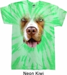 Mens Shirt Big Pit Bull Face Twist Tie Dye Tee T-shirt