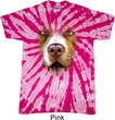 Mens Shirt Big Pit Bull Face Twist Tie Dye Tee T-shirt