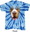 Mens Shirt Big Pit Bull Face Twist Tie Dye Tee T-shirt