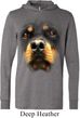 Mens Shirt Big Rottweiler Face Lightweight Hoodie Tee