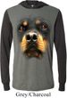 Mens Shirt Big Rottweiler Face Lightweight Hoodie Tee