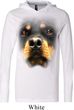 Mens Shirt Big Rottweiler Face Lightweight Hoodie Tee
