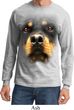 Mens Shirt Big Rottweiler Face Long Sleeve Tee T-Shirt