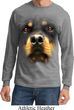 Mens Shirt Big Rottweiler Face Long Sleeve Tee T-Shirt