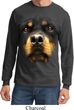 Mens Shirt Big Rottweiler Face Long Sleeve Tee T-Shirt