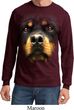 Mens Shirt Big Rottweiler Face Long Sleeve Tee T-Shirt