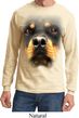 Mens Shirt Big Rottweiler Face Long Sleeve Tee T-Shirt