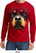 Mens Shirt Big Rottweiler Face Long Sleeve Tee T-Shirt