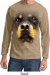 Mens Shirt Big Rottweiler Face Long Sleeve Tee T-Shirt