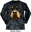 Mens Shirt Big Rottweiler Face Long Sleeve Tie Dye Tee T-shirt