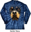 Mens Shirt Big Rottweiler Face Long Sleeve Tie Dye Tee T-shirt