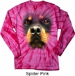 Mens Shirt Big Rottweiler Face Long Sleeve Tie Dye Tee T-shirt