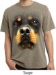 Mens Shirt Big Rottweiler Face Pigment Dyed Tee T-Shirt