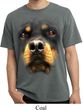 Mens Shirt Big Rottweiler Face Pigment Dyed Tee T-Shirt