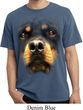 Mens Shirt Big Rottweiler Face Pigment Dyed Tee T-Shirt