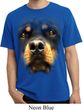 Mens Shirt Big Rottweiler Face Pigment Dyed Tee T-Shirt