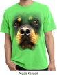 Mens Shirt Big Rottweiler Face Pigment Dyed Tee T-Shirt