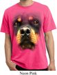 Mens Shirt Big Rottweiler Face Pigment Dyed Tee T-Shirt