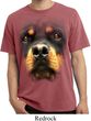 Mens Shirt Big Rottweiler Face Pigment Dyed Tee T-Shirt