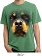 Mens Shirt Big Rottweiler Face Pigment Dyed Tee T-Shirt