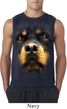 Mens Shirt Big Rottweiler Face Sleeveless Tee T-Shirt
