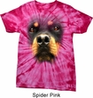 Mens Shirt Big Rottweiler Face Spider Tie Dye Tee T-shirt