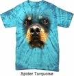 Mens Shirt Big Rottweiler Face Spider Tie Dye Tee T-shirt