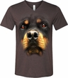 Mens Shirt Big Rottweiler Face Tri Blend V-neck Tee T-Shirt