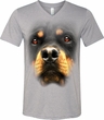 Mens Shirt Big Rottweiler Face Tri Blend V-neck Tee T-Shirt