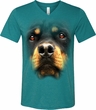 Mens Shirt Big Rottweiler Face Tri Blend V-neck Tee T-Shirt