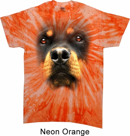 Mens Shirt Big Rottweiler Face Twist Tie Dye Tee T-shirt