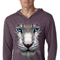 Mens Shirt Big White Tiger Face Lightweight Hoodie Tee T-Shirt Mens Shirt Big White Tiger Face Lightweight Hoodie Tee T-Shirt