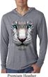 Mens Shirt Big White Tiger Face Lightweight Hoodie Tee T-Shirt