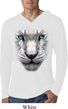 Mens Shirt Big White Tiger Face Lightweight Hoodie Tee T-Shirt