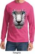 Mens Shirt Big White Tiger Face Long Sleeve Tee T-Shirt