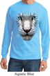 Mens Shirt Big White Tiger Face Long Sleeve Tee T-Shirt