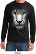 Mens Shirt Big White Tiger Face Long Sleeve Tee T-Shirt