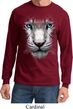 Mens Shirt Big White Tiger Face Long Sleeve Tee T-Shirt
