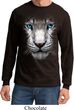 Mens Shirt Big White Tiger Face Long Sleeve Tee T-Shirt