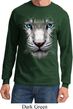 Mens Shirt Big White Tiger Face Long Sleeve Tee T-Shirt
